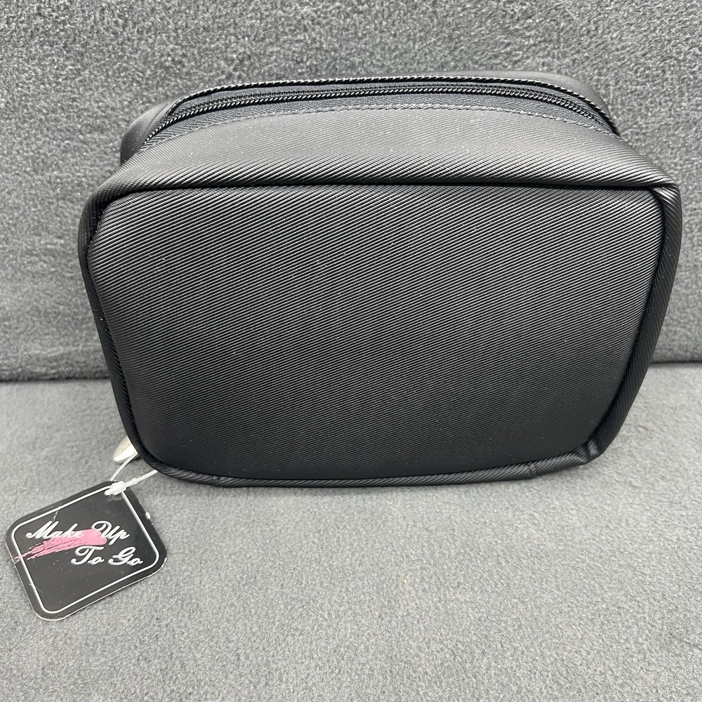 Makeup Bag To Go 8" x 6" x 3"- Black/Soft